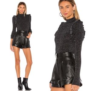 Majorelle Black with Silver Lurex Knit Ruffle
